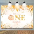 thumbnail image 1 of Pumpkin Yellow Leaves Baby Shower Backdrop For Girl, 1 of 6