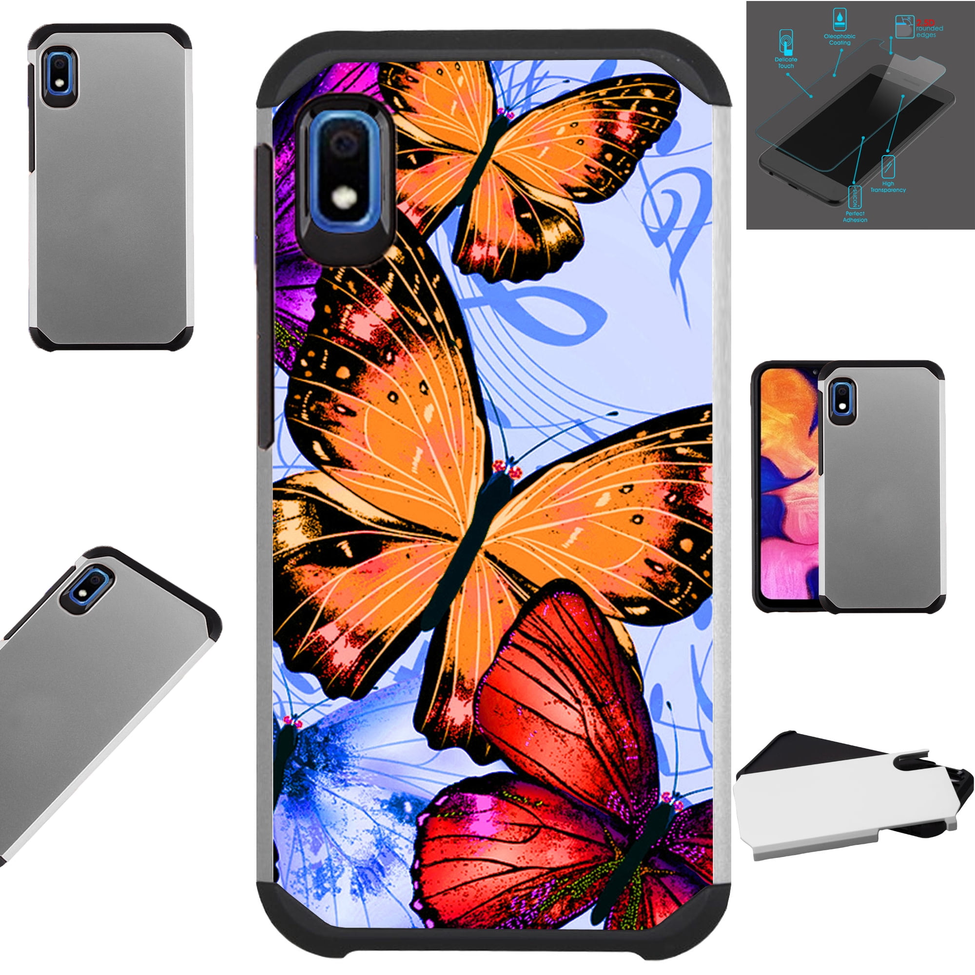 Compatible Samsung Galaxy A10e Tempered Glass Case Hybrid Tpu Fusion Phone Cover Orange