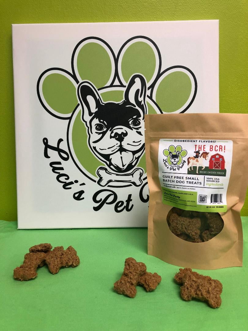 The BCR "Bacon Chicken Ranch Biscuits" Homemade Dog & Puppy Treats! Gift Box with 4 - 6 oz. Treat Bags