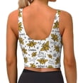 thumbnail image 3 of Bixox Women's Hohey Bee Golden2 Pattern Fitness Navel Tank Top U-Back Yoga Tank Top Sweatshirt Sports Bra, 3 of 7