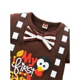 thumbnail image 3 of Inevnen Baby Boy Girl My First Thanksgiving Outfits Turkey Romper Long Pants Hat Clothes Set, 3 of 7