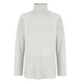 thumbnail image 6 of cfhntfmh Oversized Sweater for Women Turtleneck Long Sleeve Casual Knit Pullover Tops Fall Winter Outfits for Women（White,Small), 6 of 6