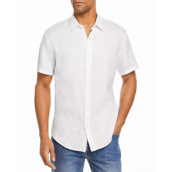 The Men's Store at Major Dept. Store All Linen Regular Fit Shirt White-Small