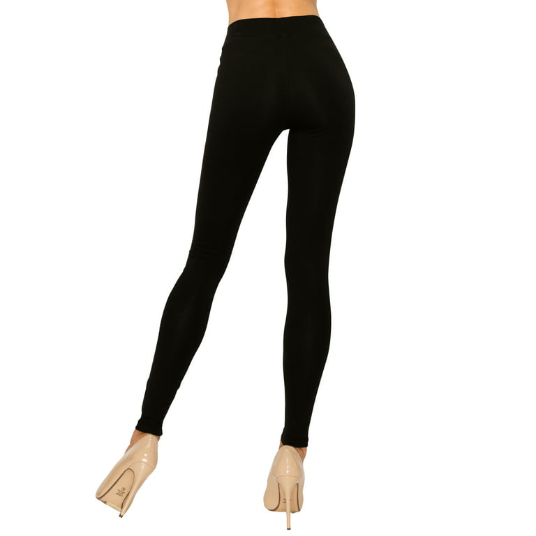 EttelLut Cotton Spandex Full Leggings Pants Activewear for Women Black XL