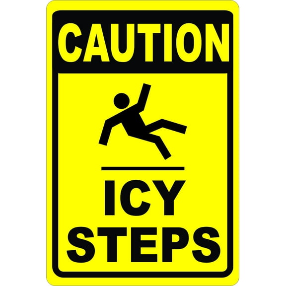 Caution Icy Steps Sign