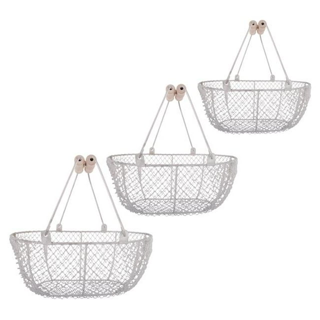 Esschert Design W2026 Panier de Récolte, Métal - Ensemble de 3