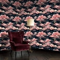thumbnail image 6 of Dreamy Baroque Peel and Stick Wallpaper Tranquil Night Sky Soft Pink Clouds Twinkling Wall Mural 17.7in x 9.8ft Self Adhesive Removable Wall Paper Renter Friendly Wallpaper for Girls Kids Bedroom, 6 of 8