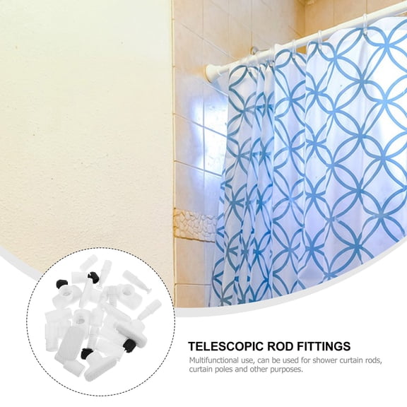 FRCOLOR White Plastic End Caps for Shower Curtain Rods 4 Sets Decorative Finials for Rod