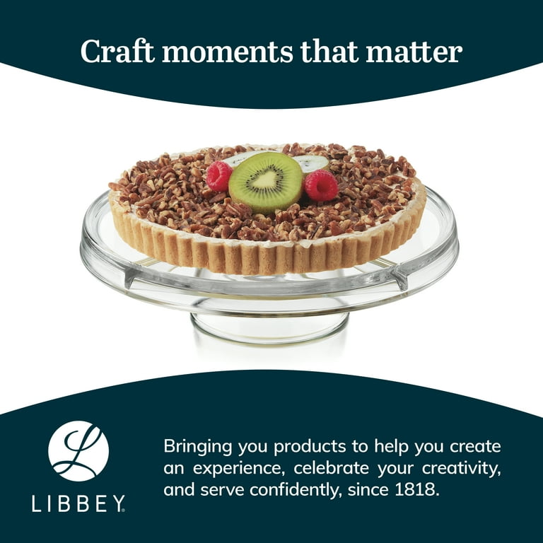 Libbey Selene 6-in-1 Multi-function Glass Cake Stand with Dome Lid