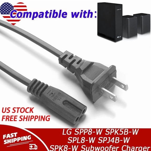 AC Power Cord Cable Compatible with LG SPP8-W SPK5B-W SPL8-W SPJ4B-W SPK8-W Subwoofer