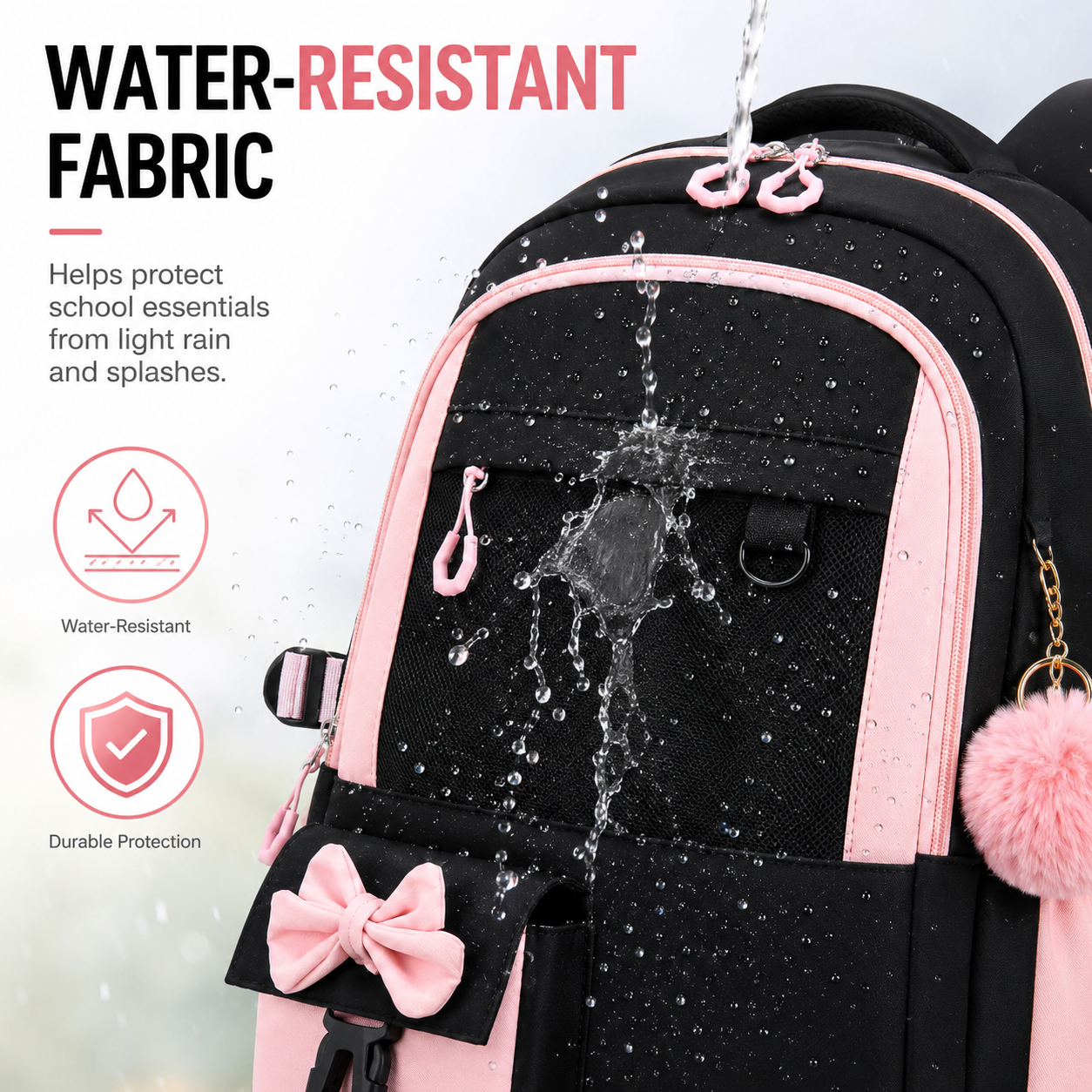 Mochila escolar de caramelo para niñas y niños, morral grande para libros con múltiples bolsillos, ligera y resistente al agua, para primaria, secundaria y universidad 7