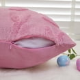 thumbnail image 6 of Easter Throw Pillow Covers 18x18 Inch, Set of 2 for Easter Decorations Pink Bunny Rabbit Soft Plush Faux Fur Wool Pillow Covers for Sofa Living Room Couch Bed, 6 of 6