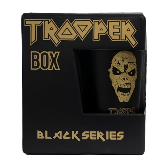 Cerveza clara Trooper black series 3 latas de 500 ml c/u + 1 vaso