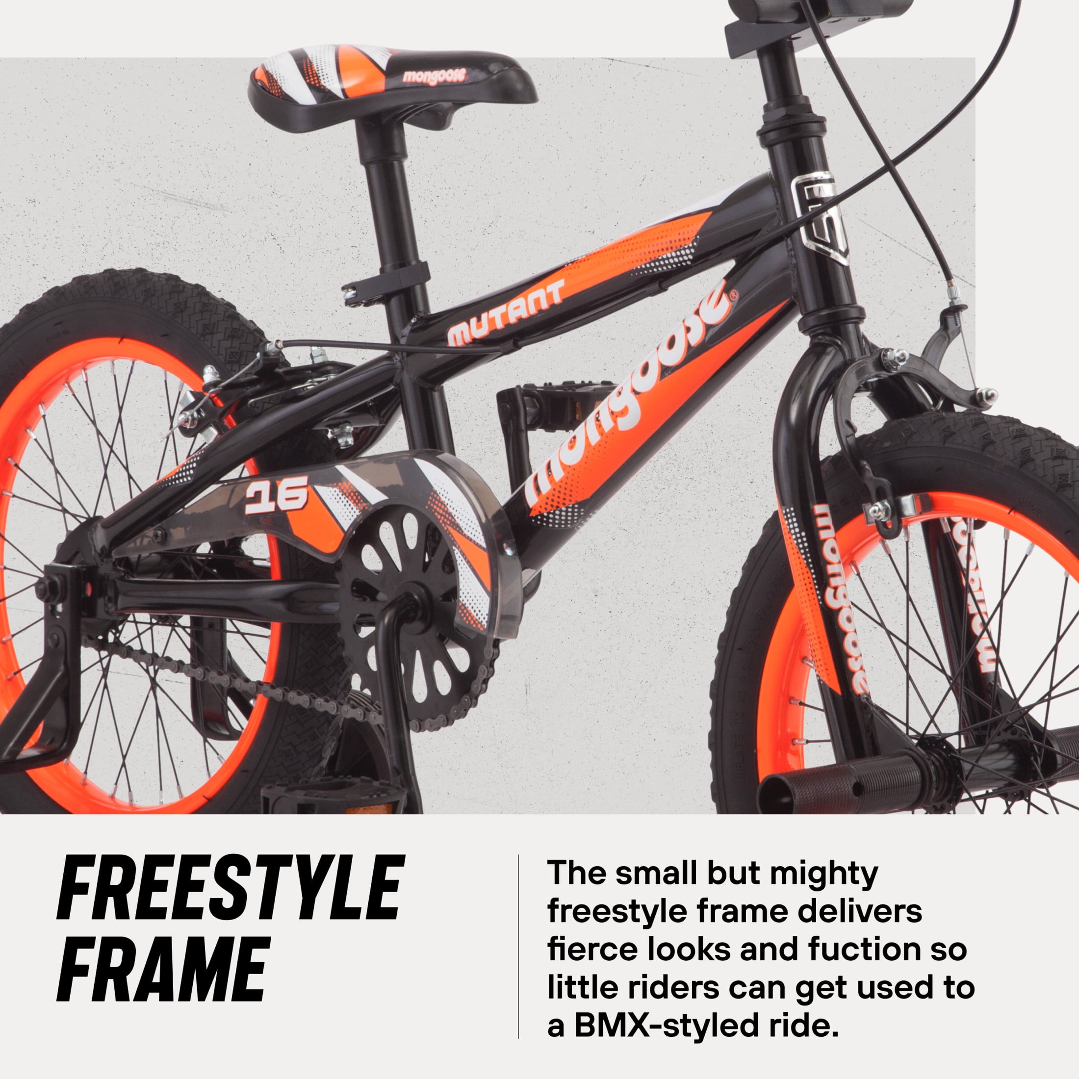 Mongoose Mutant Kids BMX Style Boys Bike, 16-in. Wheels