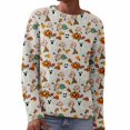 thumbnail image 4 of Halloween Sweaters for Women Fashion Graphic Print Long Sleeve Knit Pullover Tops Everyday Casual Look, 4 of 6