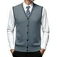 thumbnail image 3 of Chaleco de lana con cuello en V y hebilla para hombre - Color liso, sin cuello, ideal para citas o trabajo - Para todas las estaciones (M-XXXL), 3 of 4