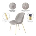 thumbnail image 5 of Leejay Light Gray Velvet Side Dining Chairs with Gold Legs for Kitchen ,Set of 2, 5 of 5
