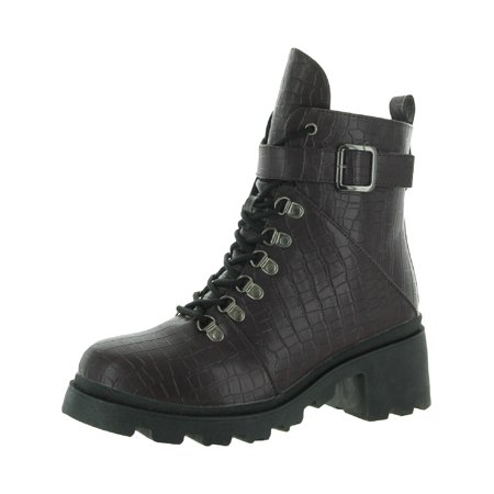 

Sugar Womens Frannie Faux Leather Lug Sole Combat & Lace-up Boots