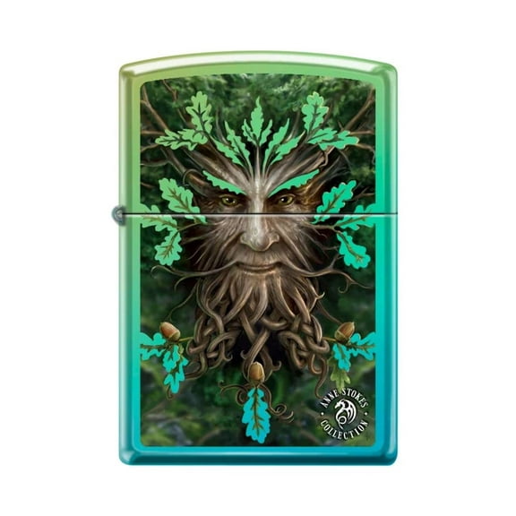 Zippo Lighter - Personalized Message Engraved on Backside Lucky Clover Shamrock Windproof Lighter (Kings Oak Tree Z5182)