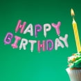 thumbnail image 3 of Kit de globos metálicos con letras Happy Birthday  color   Rosa-Morad-Blanco, 3 of 4