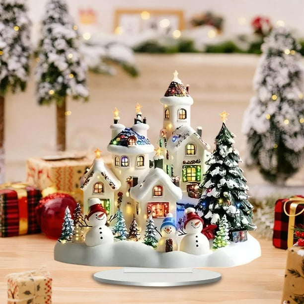 Adorno Navideño de Muñeco de Nieve, Velas, Renos y Campanas. Adorno Navideño Plano de Acrílico para Espejo Retrovisor de Coche. Decoración para Árbol de Navidad.