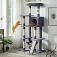 thumbnail image 2 of Alden Design 63" H Cat Tree Tower with Hammock and Scratching Posts, Dark Gray, 2 of 10