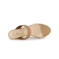 thumbnail image 4 of BLISSFUL STEP Women's Dual Clear Strap Block Heels Slides Sandals Nude (Size 7), 4 of 6