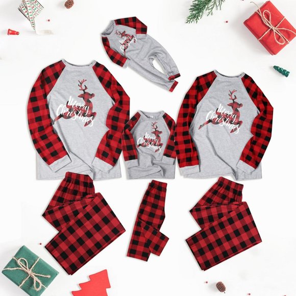 2023 Family Christmas Family Pajamas Matching Sets Printed letters Men‘S Pajamas Velvet Mens Christmas Pajamas