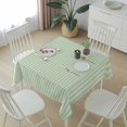 thumbnail image 6 of Sage Green Striped Table Cloth Waterproof Tablecloths, Modern Simple Farmhouse Beige Tablecloth Dining Table Cover for Kitchen Party Tabletop Outdoor, Square Tablecloth 54x54 Inch, 6 of 9