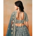 thumbnail image 4 of Traditional Style Ready to Wear Embroidery Woked For Special Occasion Lehenga Choli With Net Dupatta ( Teal Blue, XL - 44 ), 4 of 6