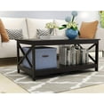 thumbnail image 2 of 35.5'' Round Whole Black Coffee Table, Clear Coffee Table，Modern Side Center Tables for Living Room， Living Room Furniture (Black12), 2 of 14