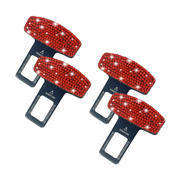 4pcs Car Seat Belt Clip,Car Seat Belt Plug Slot Lock,Red