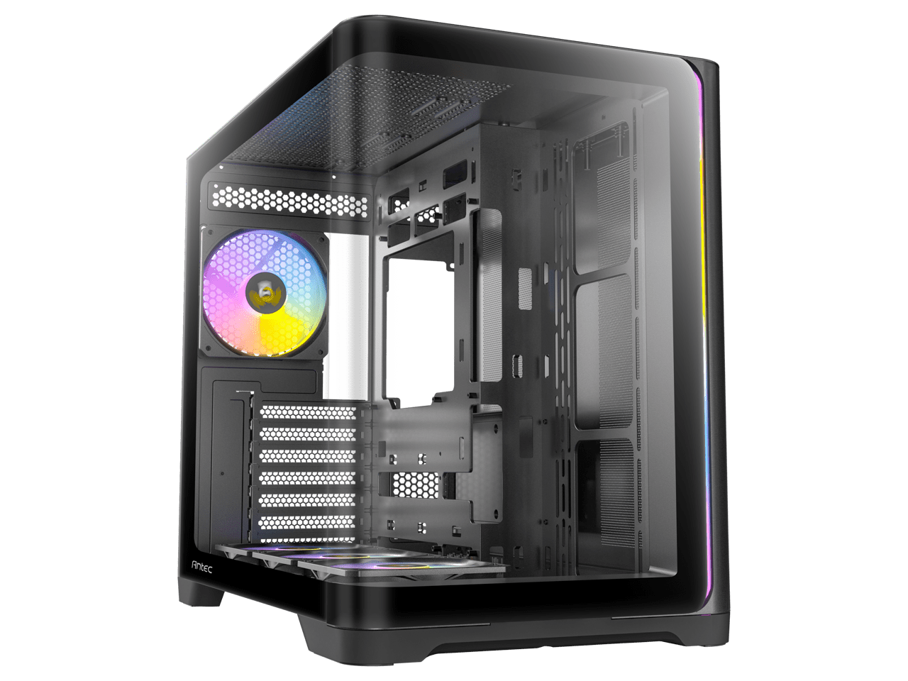 Antec C5 CURVE ARGB Mid-Tower ATX PC Case - C5 Curve ARGB - 7 x 120 mm ARGB PWM Fans Included - Type-C 3.2 Gen 2 Port - Seamless Tempered Glass Front & Side Panels - 360 mm Radiator Support