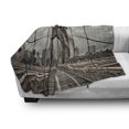 thumbnail image 3 of United States Soft Flannel Fleece Blanket, View of Historical Famous Brooklyn Bridge and Cable Pattern NYC Architecture, Cozy Plush for Indoor and Outdoor Use, 70" x 90", Beige Brown, by Ambesonne, 3 of 6