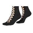 thumbnail image 3 of FREE PEOPLE Womens Black Solid Logo Cut Outs Casual Crew Socks, 3 of 3