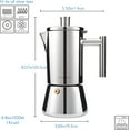 thumbnail image 3 of Diego Plaque à Espresso, Cafetière Italienne, Cafetière Moka en Acier Inoxydable, Compatible Induction, Argent, 200 ml, 4 Tasses, 3 of 5