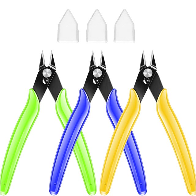 Micro Wire Cutter Jewellery Wire Cutters Zip Tie Cutters 3-Pack Flush Cut Nippers Precision Small Side Cutting Pliers for 3d Print Plastic Models Jewellery Electronics 5 Inches