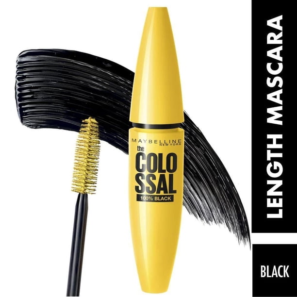 Máscara Maybelline New York THE COLOSSAL 100% negra impermeable