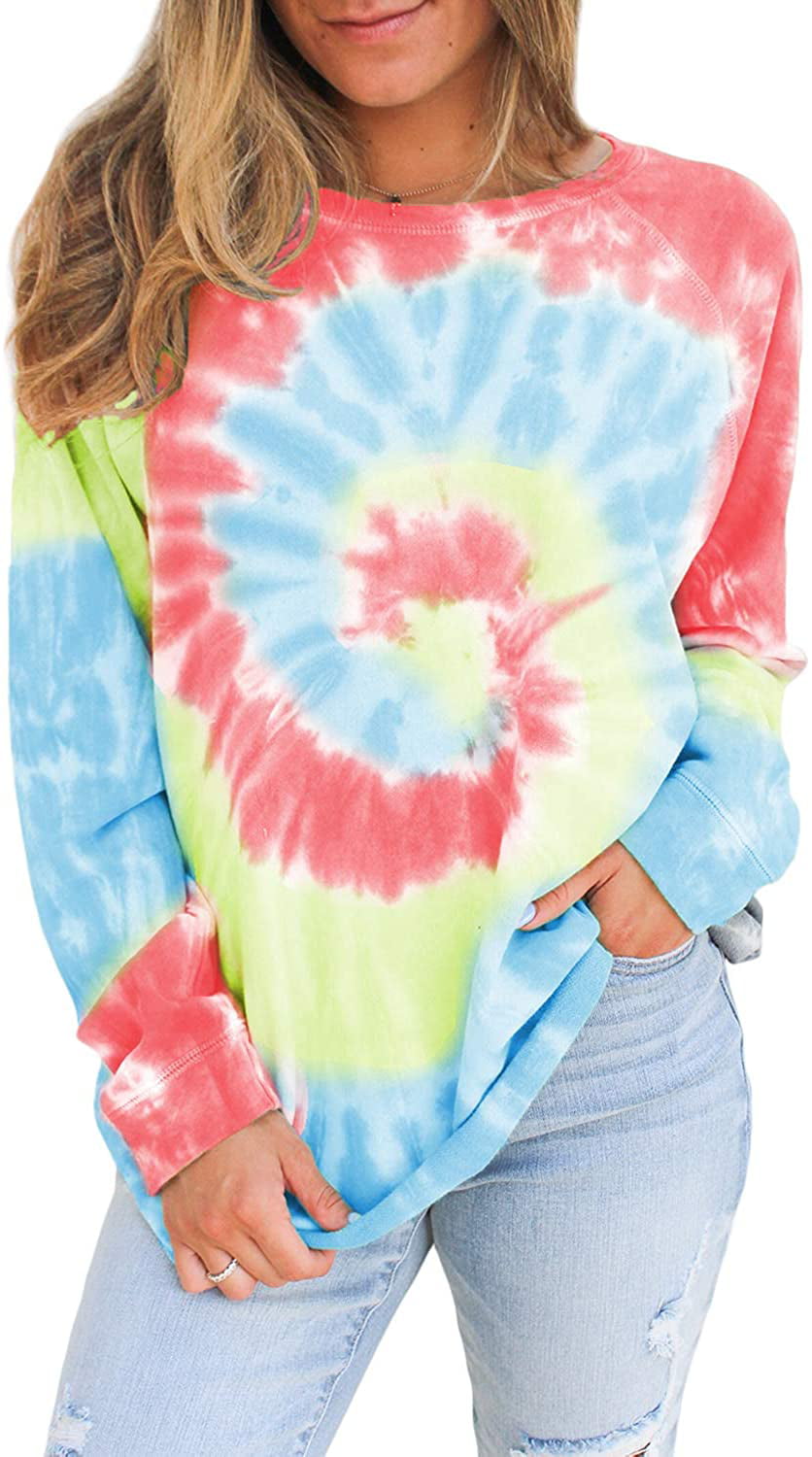 Men's Sweatshirts Tie Dye Print Striped Color Block Long Sleeve Comfy Loose Soft Casual T Shirts Pullover