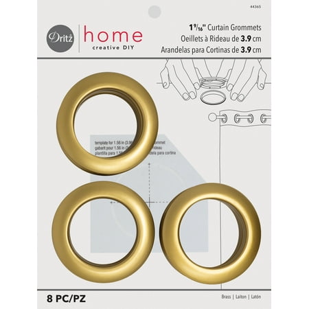 UPC: 0072879443653 | Dritz 1-9/16 Curtain Grommets Brass 8 Sets