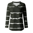 thumbnail image 4 of PEZHADA Hauts à Manches Longues pour Femmes Mode Décontractée Col en V Imprimé Blouse, 4 of 9