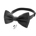 Men's Black Bow Tie PreTied Style Formal Satin Classic Bowtie for