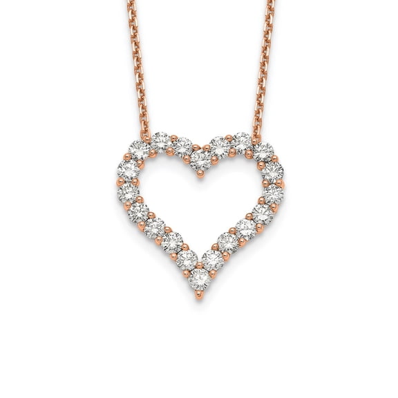 14K Rose Gold necklace Cable Diamond Themed Diamond, Lab Grown Round 22.39 mm