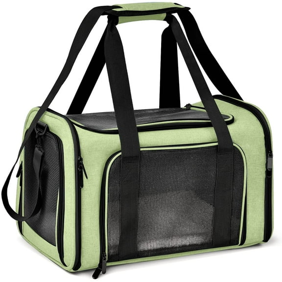 Large Cat Carriers Dog Carrier Pet Carrier for Large Cats Dogs Puppies up to 25Lbs, Big Dog Carrier Soft Sided, Collapsible Travel Puppy Carrier - Large - Green