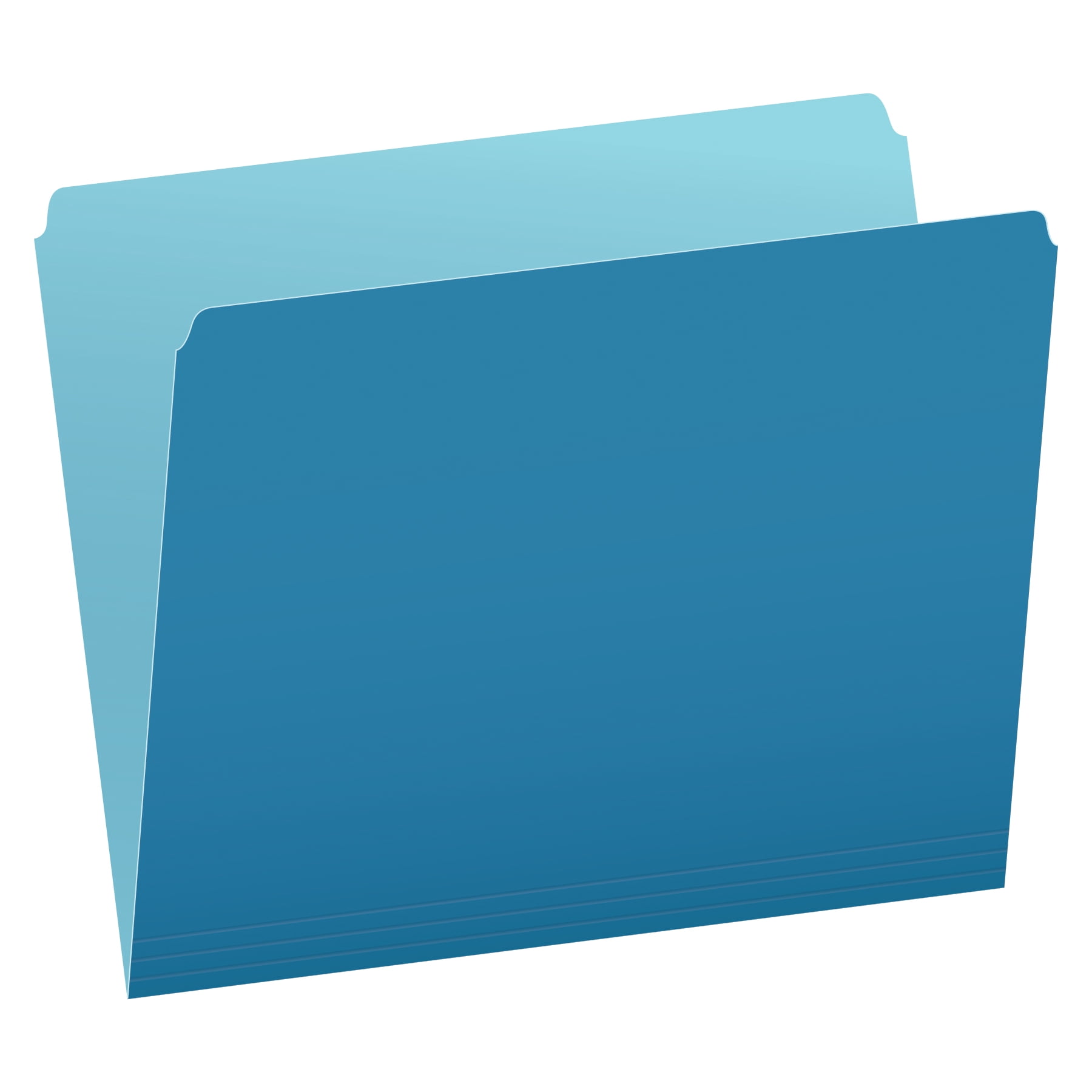 Pendaflex Two-Tone File Folder, Letter Size, 1/3 Cut Tabs, Blue, Pack of 100