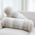 thumbnail image 2 of Cheer Collection Faux Fur Cylinder Pillows - Decorative Bolster Pillows for Couch & Bed - Machine Washable - 8â€ x 24â€ Inch (Set of 2) - Snow Leopard, 2 of 4