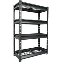 Shuntong The Atlas 36"W Garage Shelving Unit, 6000LBS Heavy Duty Storage Shelves, 4-Tier Adjustable Storage Rack, 72"H Metal Industrial Shelves for Warehouse Shop Basement, Dark Gray