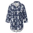 thumbnail image 7 of Renewold Button Down Shirts for Women Comfortable T-Shirt Dress with Pocket Soft Bathing Suit T Shirt Cover Up for Women Skin-friendly Vacation Swimsuit Coverup, Blue Sea Turtle Print, 2XL, 7 of 7