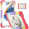 thumbnail image 2 of XYX For Samsung Galaxy Tab A8 Case 10.5 inch, 360 Rotating Shockproof Cover with Stand, Screen Protector, Shoulder Strap (2022, SM-X200/X205/X207), Rainbow Red, 2 of 7