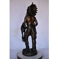 thumbnail image 6 of Indian Chief Made of Very Detailed Bronze Statue - Size: 24"L x 18"W x 53"H., 6 of 10